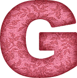 Presentation Alphabets: Pink Flower Fabric Letter G