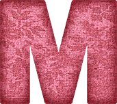 Presentation Alphabets: Pink Flower Fabric Letter M