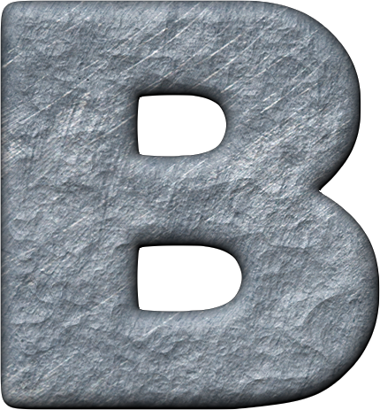 Presentation Alphabets: Rough Metal Letter B
