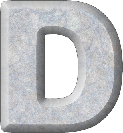Presentation Alphabets: Stone Letter D