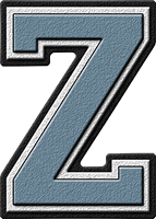 Presentation Alphabets: Columbia Blue Varsity Letter Z