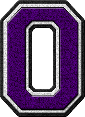Presentation Alphabets: Purple Varsity Letter O