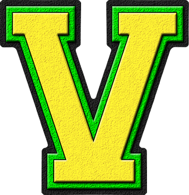 letter a  Presentation Alphabet Set: Yellow Varsity Letter A
