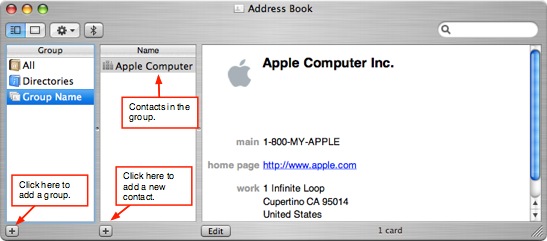 mac mail contacts list