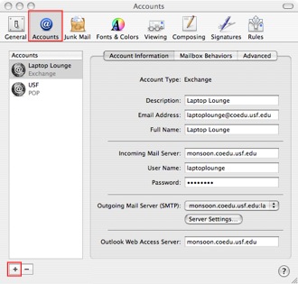 setting up mac mail with webmail