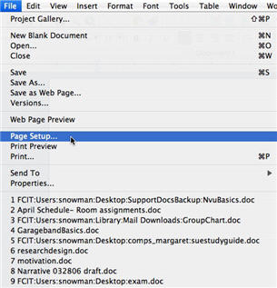 flip orientation of word document for some pages in mac