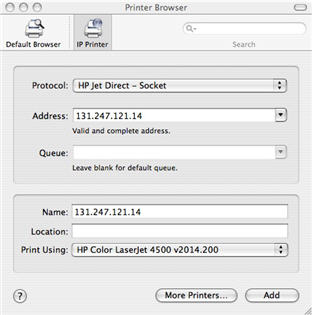 finding mac address of a printer