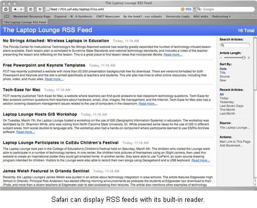 download an rss series with web browser