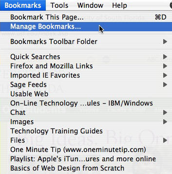 omniweb export bookmarks