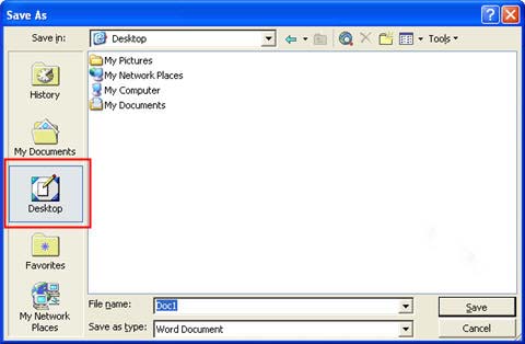 how to save a document to desktop