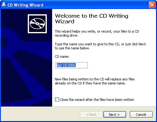 comment quand vous avez besoin de copier des images sur un CD sous Windows XP