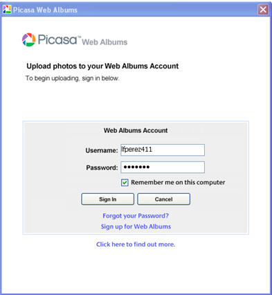 picasa login