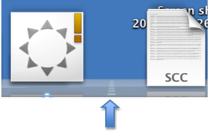 Slider between application and folder icons can be used to change Dock size.