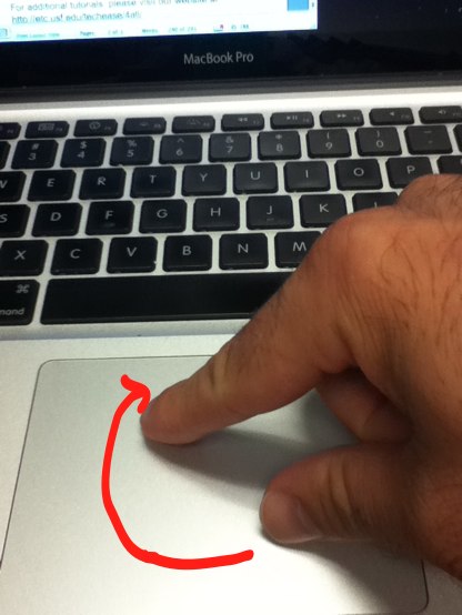 Rotor gesture on Macbook Pro trackpad.