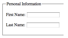 Fieldset will appear with a border around it by default.