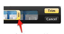 Edit handles in QuickTime player timeline (used to trim).