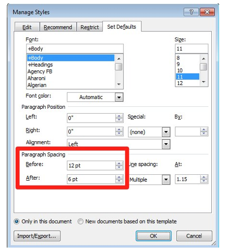 paragraph spacing in word for mac